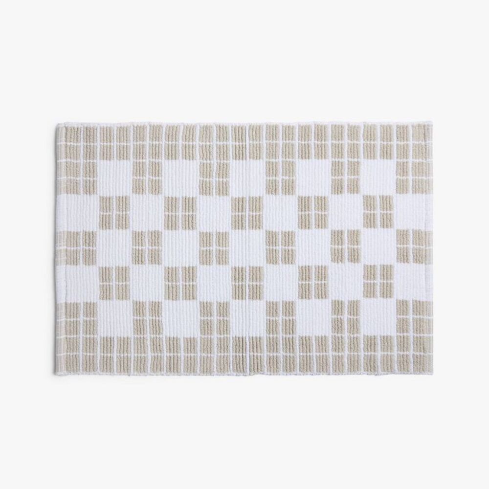 1'6"x2'6" Cotton Tile Tub Mat Parchment - Parachute